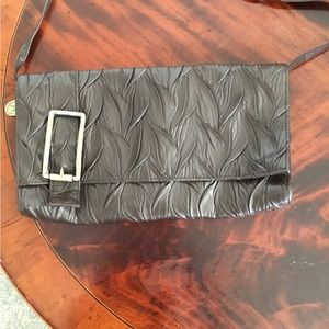 Jessica McClintock Brown Textured Clutch Purse Small Handbag $45